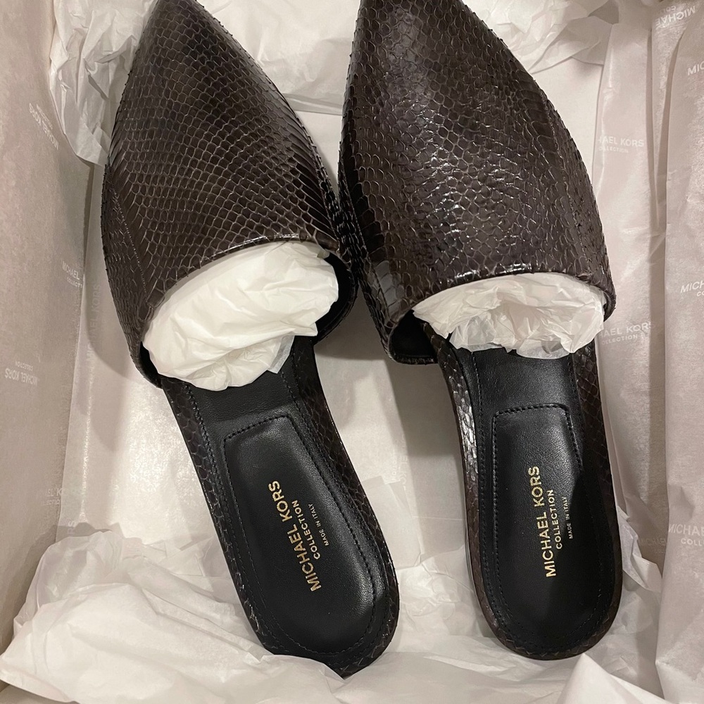 MICHAEL KORS COLLECTION Darla Snakeskin Mule